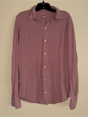 ALPHA Studio Men’s Pink Cotton Elastane Button Down Long Sleeve Shirt Size 52/L